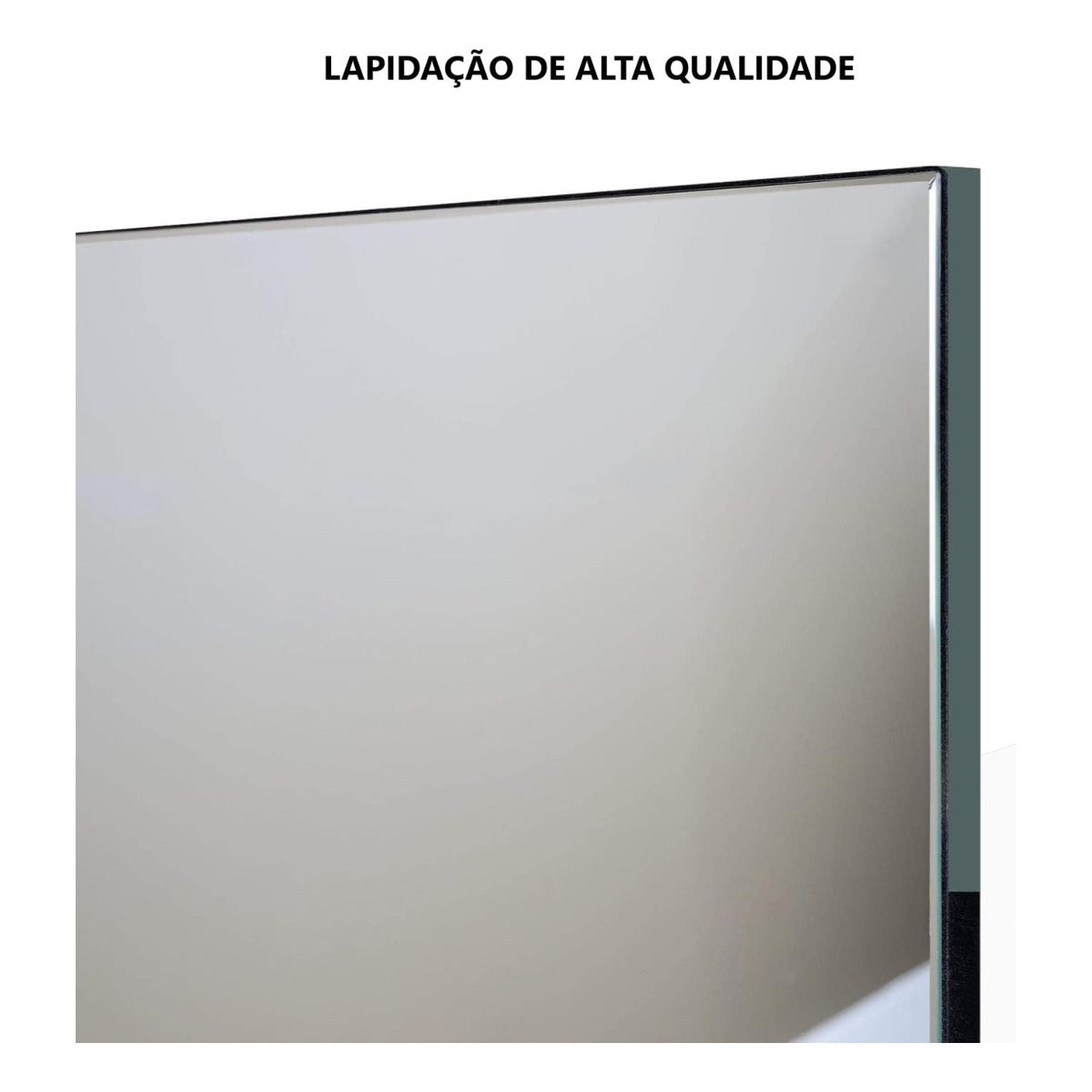 Espelho Retangular Lapidado 110x80 Cm Quarto Sala Hall + Kit Instalação