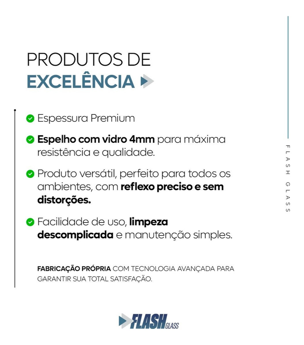 Espelho Bisotê Com Led 120x60 Cm Retangular Decorativo Botão Touch Luxo
