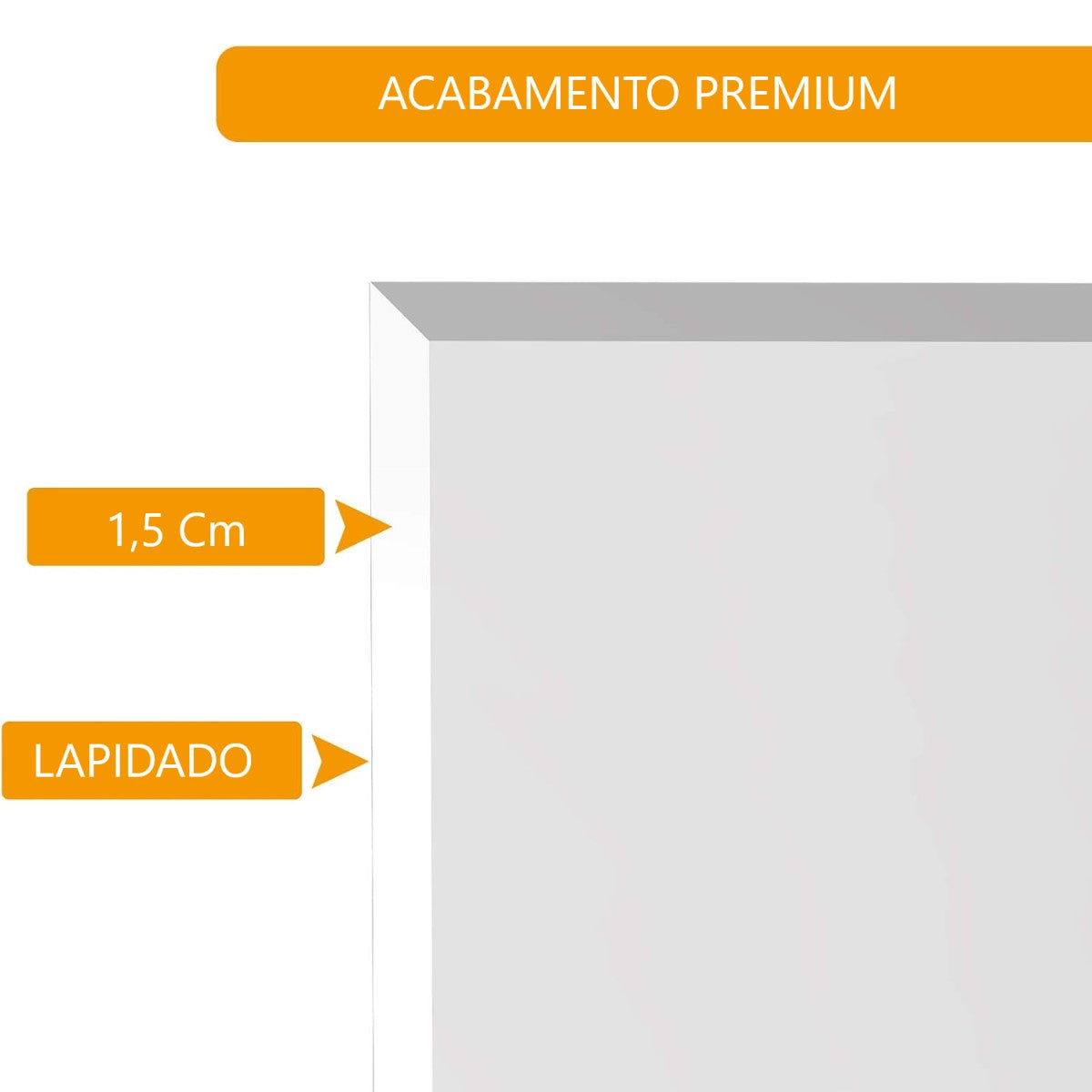 Espelho Bisotê Quadrado 50x50 Cm Lapidado Luxo + Kit Instalação