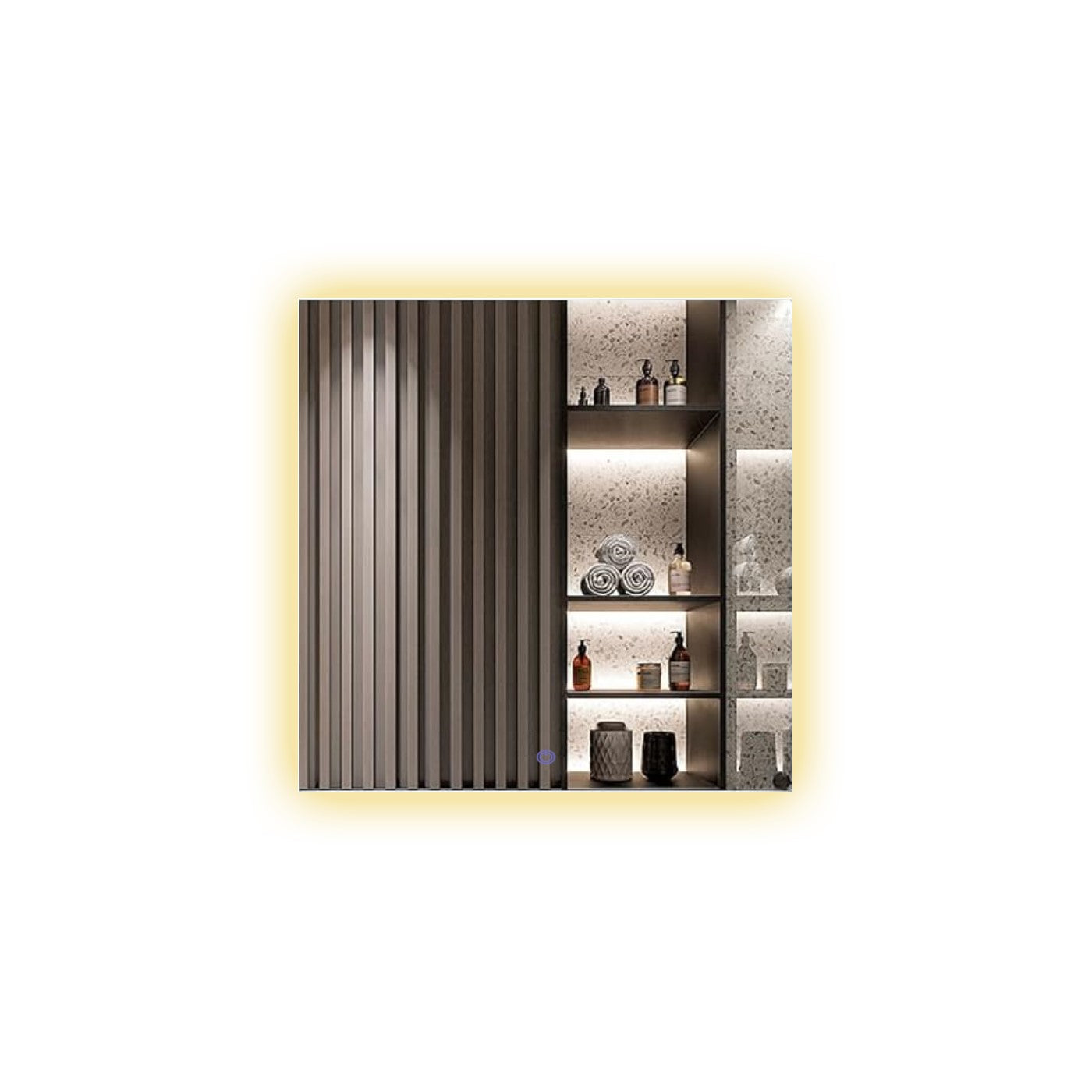 Espelho Quadrado Led Indireto Tamanho 70x70 Cm Premium Luxo