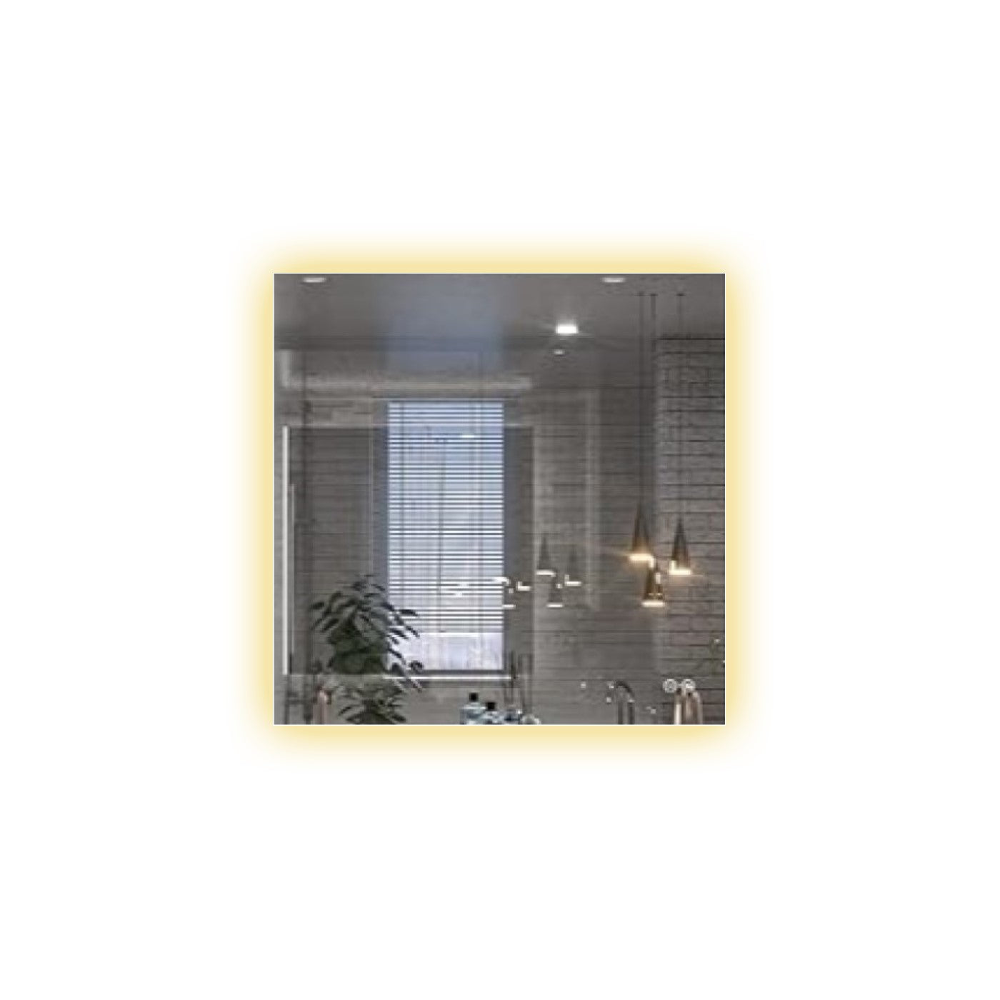 Espelho Quadrado Led Indireto Tamanho 70x70 Cm Premium Luxo