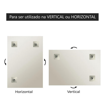 Espelho Bisotê 140x70 Cm Banheiro Sala Hall + Kit Instalação