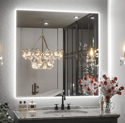 Espelho Quadrado Led Indireto Tamanho 70x70 Cm Premium Luxo