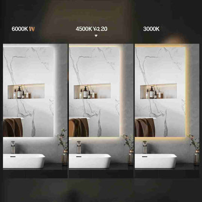 Espelho com Led Indireto Quadrado 110x110 Cm Touch-Screen Bivolt