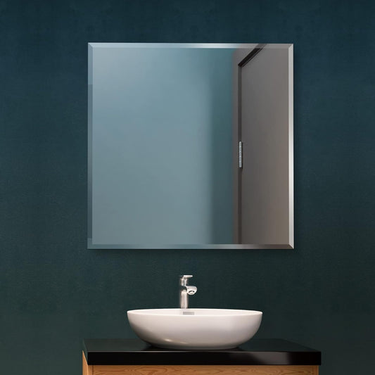 Espelho Bisotê Quadrado 70x70 Cm Lapidado Luxo + Kit Instalação