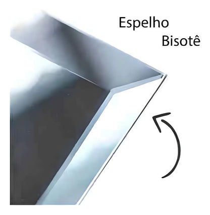 Espelho com Led Retangular 80x60 Cm Iluminação de Fundo com Botão Touch Luxo