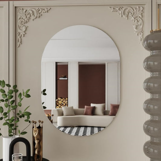 Espelho Oval Lapidado Sem Led 140x70 Cm Decorativo Premium Luxo