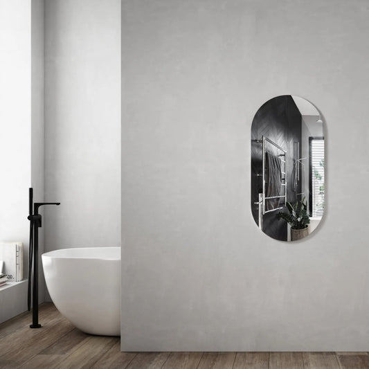 Espelho Oval 140x70 Cm Lapidado Decoração Luxo Sala Hall Quarto Banheiro